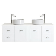 Victoria 1500mm White Wall Hung Double Vanity Unit